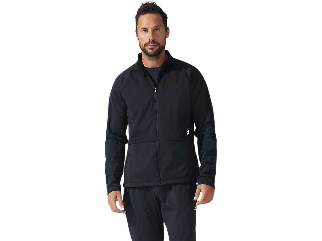 Kurtki Męskie Asics Thermostorm Full Zip Czarne Czarne | 89651-XYCF