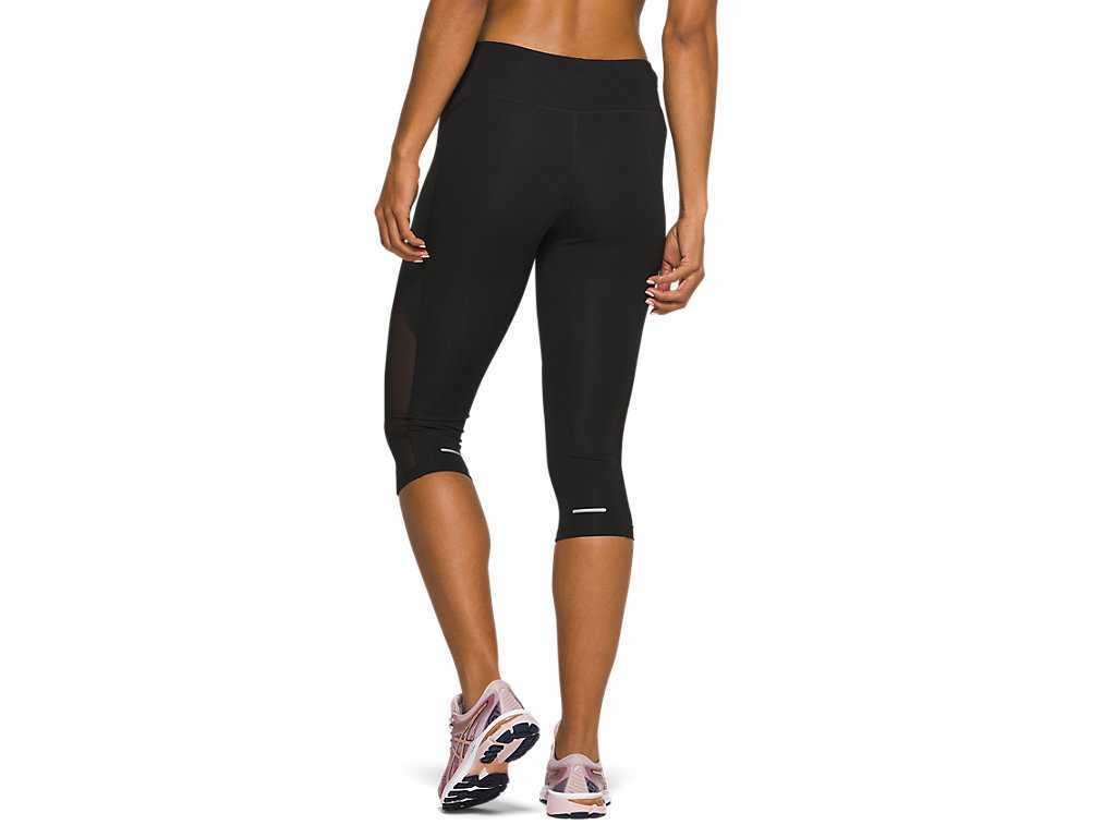 Legginsy Damskie Asics Capri Czarne | 70415-EWUV