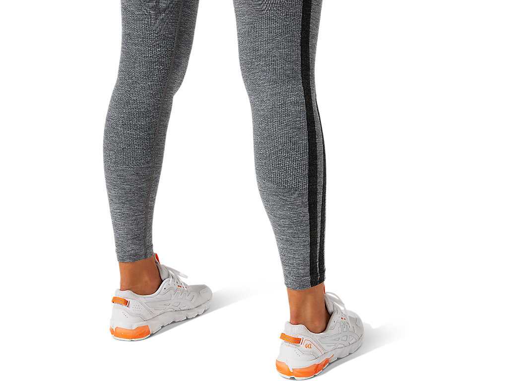 Legginsy Damskie Asics Cropped Logo Seamless Czarne Jasny Szare | 98047-GSIL