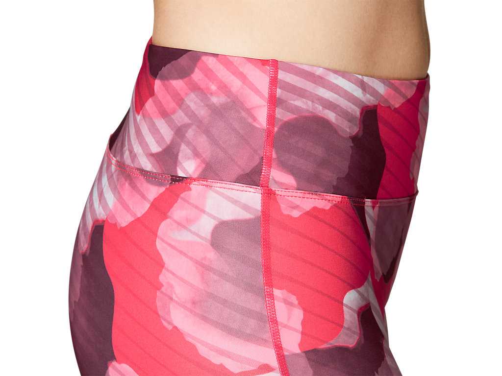 Legginsy Damskie Asics Gpxped Printed Różowe | 73914-OBNI