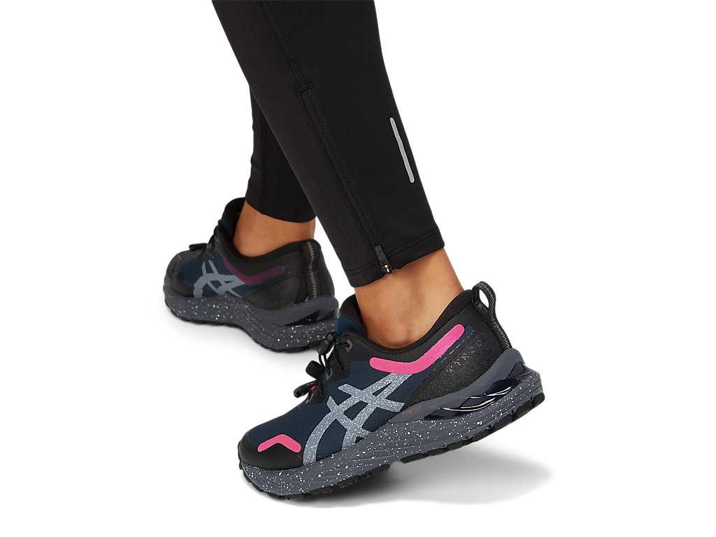 Legginsy Damskie Asics Lite-show Zimowe Czarne | 07158-FDCE