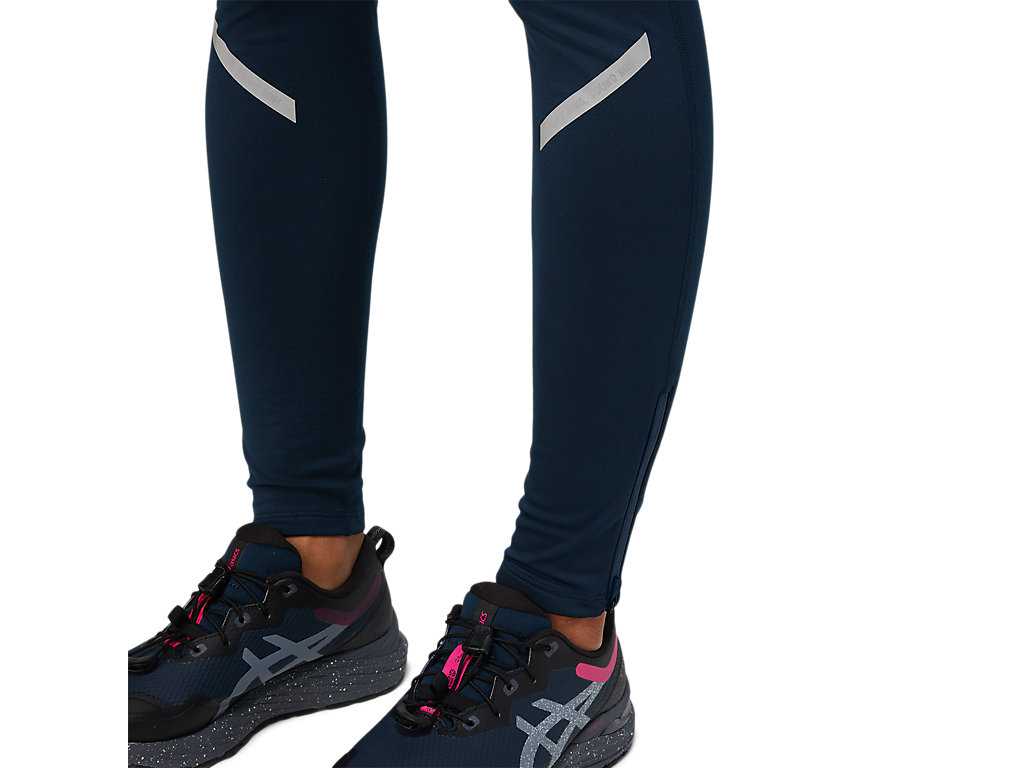 Legginsy Damskie Asics Lite-show Zimowe Niebieskie | 95162-CIJB