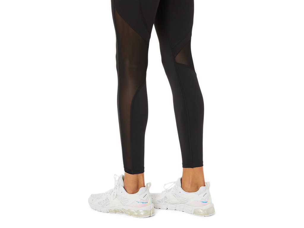 Legginsy Damskie Asics Mesh Block Czarne | 01385-ITHV