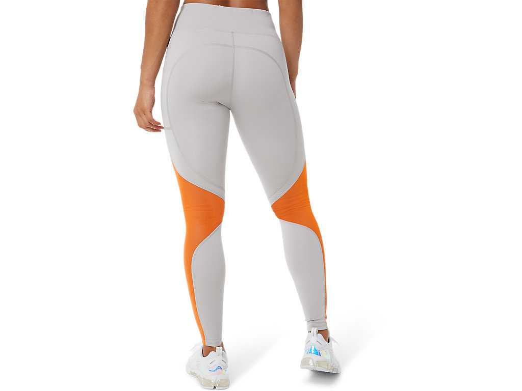 Legginsy Damskie Asics Mesh Block Szare | 39074-NBPV