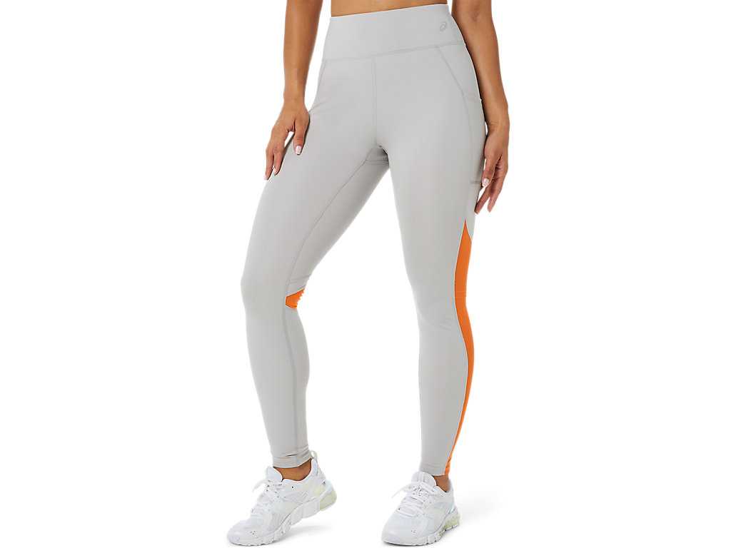 Legginsy Damskie Asics Mesh Block Szare | 39074-NBPV