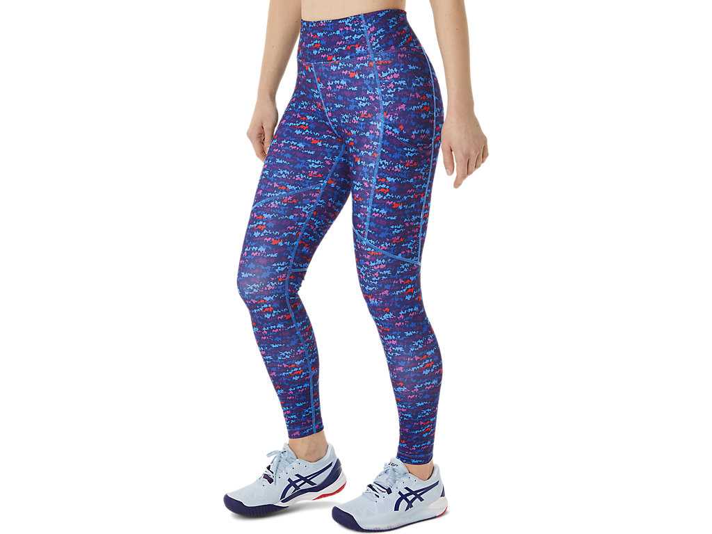 Legginsy Damskie Asics New Strong 92 Printed Fioletowe | 49162-JBTS