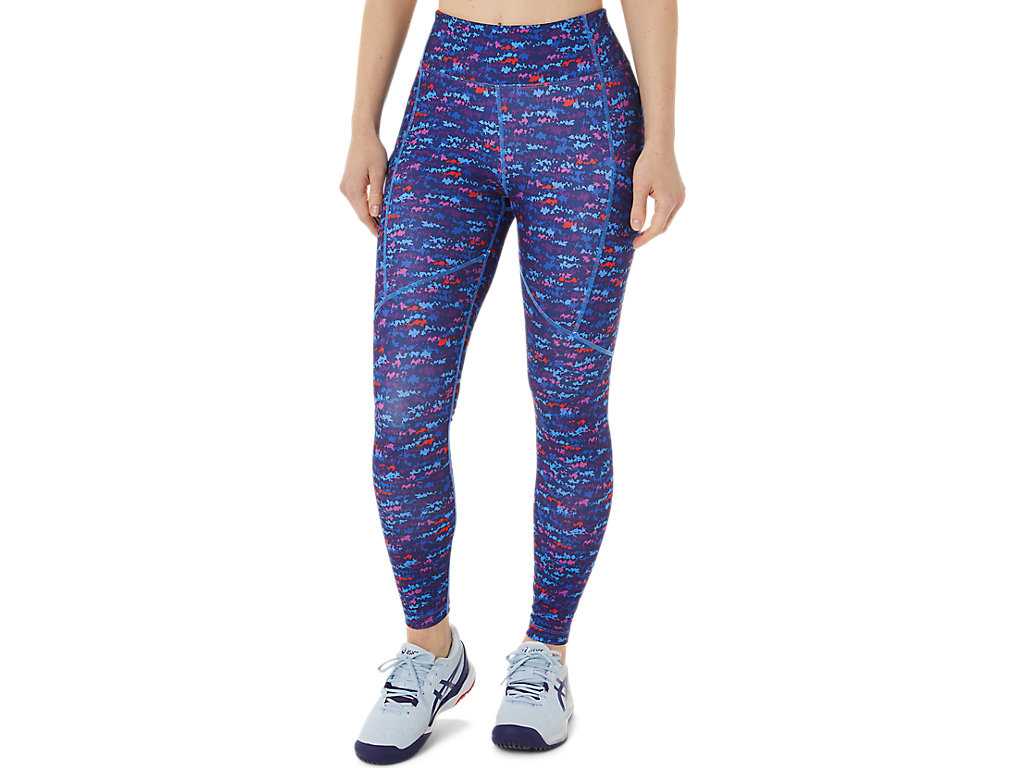 Legginsy Damskie Asics New Strong 92 Printed Fioletowe | 49162-JBTS