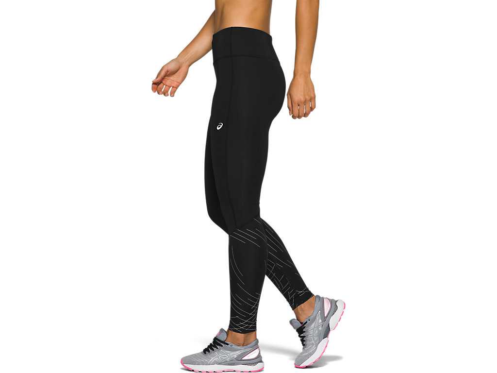 Legginsy Damskie Asics Night Track Czarne | 23846-DECV