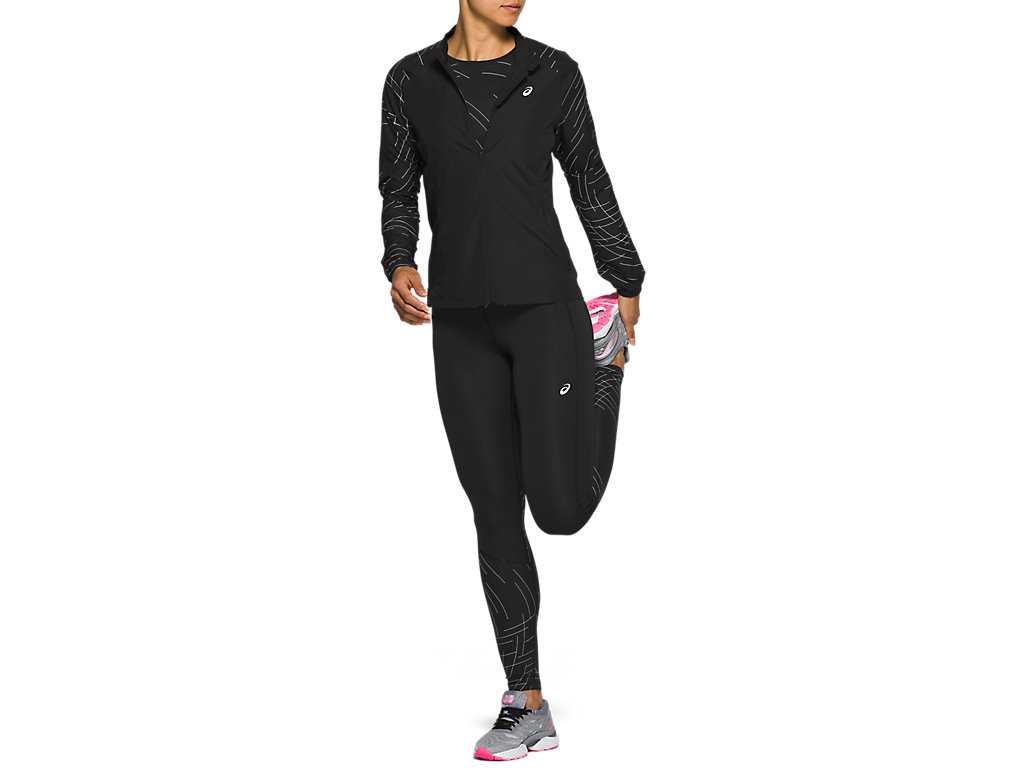 Legginsy Damskie Asics Night Track Czarne | 23846-DECV