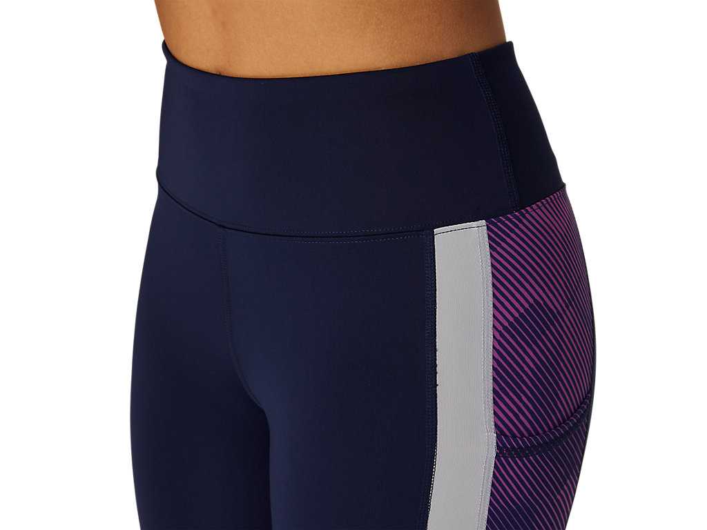 Legginsy Damskie Asics Performance Printri Granatowe Fioletowe Szare | 30481-NVMC