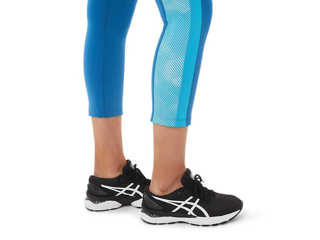 Legginsy Damskie Asics Performance Printri Niebieskie Głęboka Turkusowe Głęboka Turkusowe | 85762-WFHY