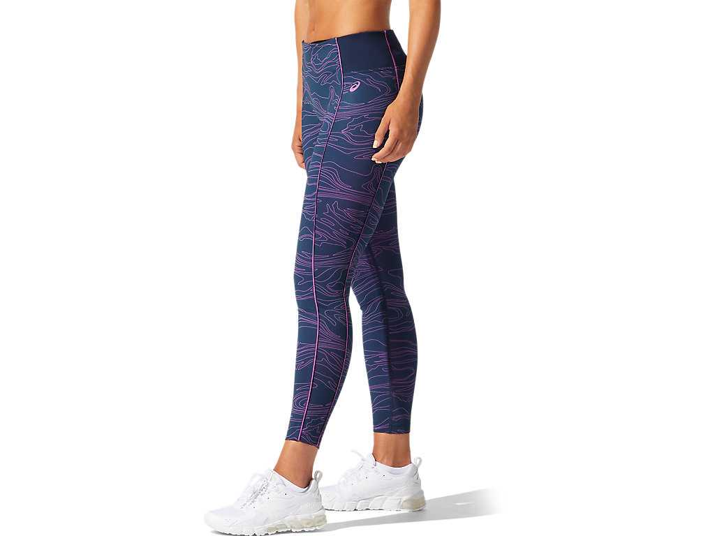 Legginsy Damskie Asics Piping Graphic Niebieskie Fioletowe | 39245-AFXD