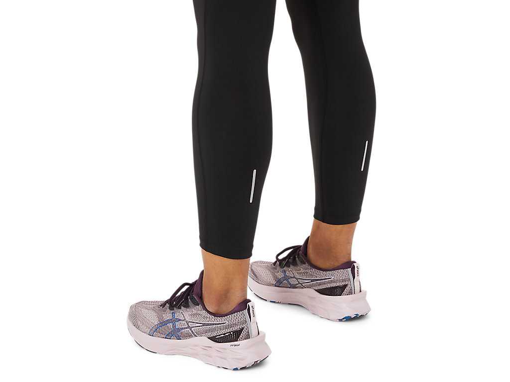 Legginsy Damskie Asics Race High Stanem Czarne | 30964-NPER