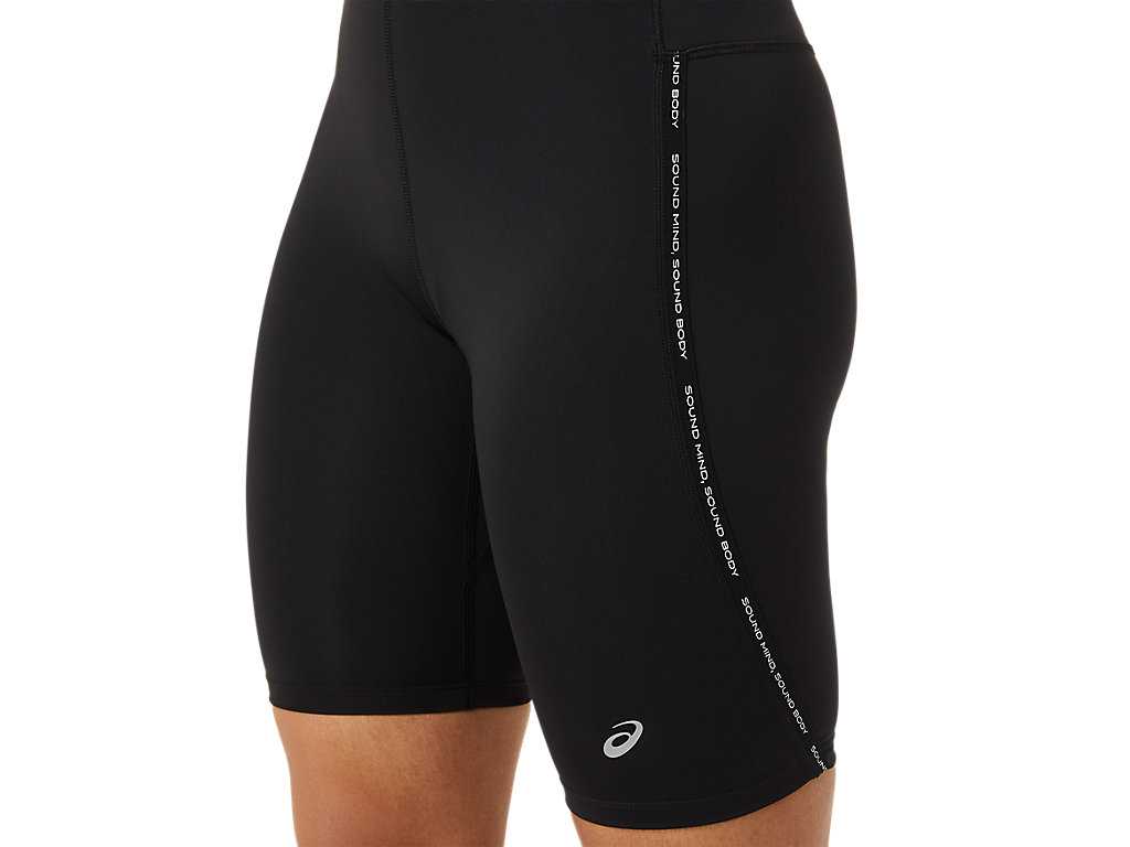 Legginsy Damskie Asics Race Sprinter Czarne | 53162-KLOJ