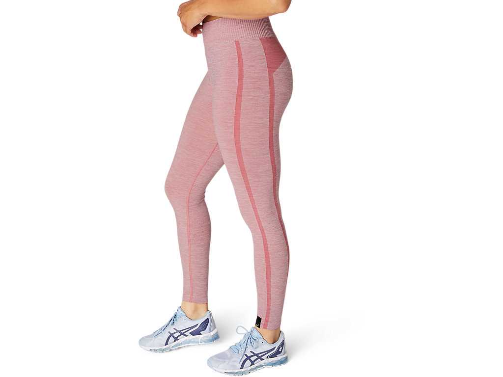 Legginsy Damskie Asics Seamless Różowe | 37496-KFJS