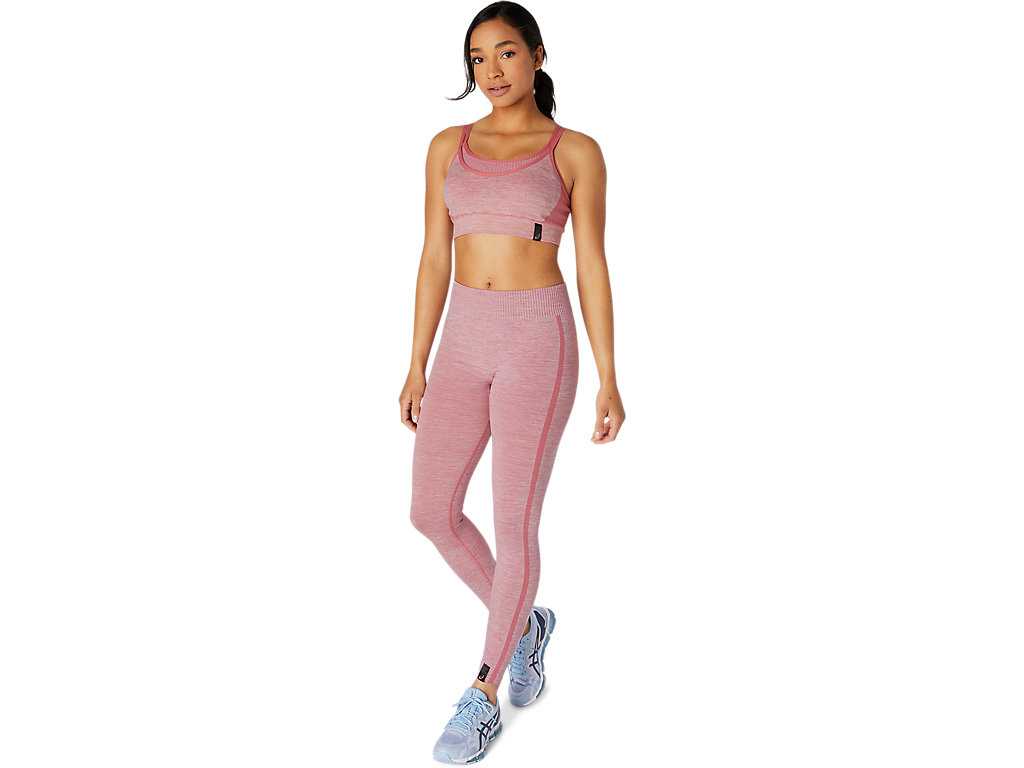 Legginsy Damskie Asics Seamless Różowe | 37496-KFJS