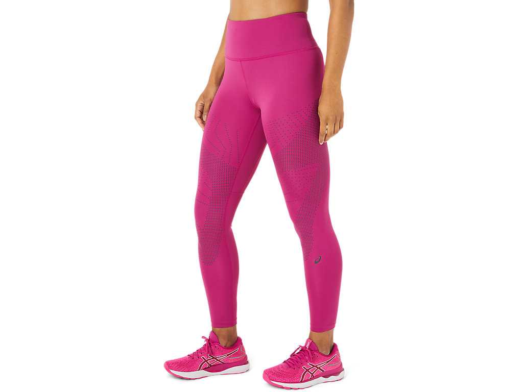 Legginsy Damskie Asics Szosowe Balance Fuksja Czerwone Jasny Fioletowe | 39087-FEVJ