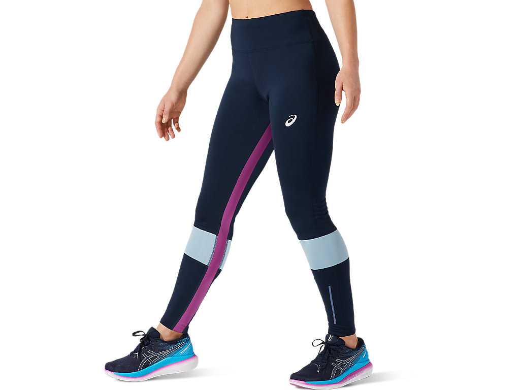 Legginsy Damskie Asics Visibility Niebieskie Fioletowe | 12048-MLDA