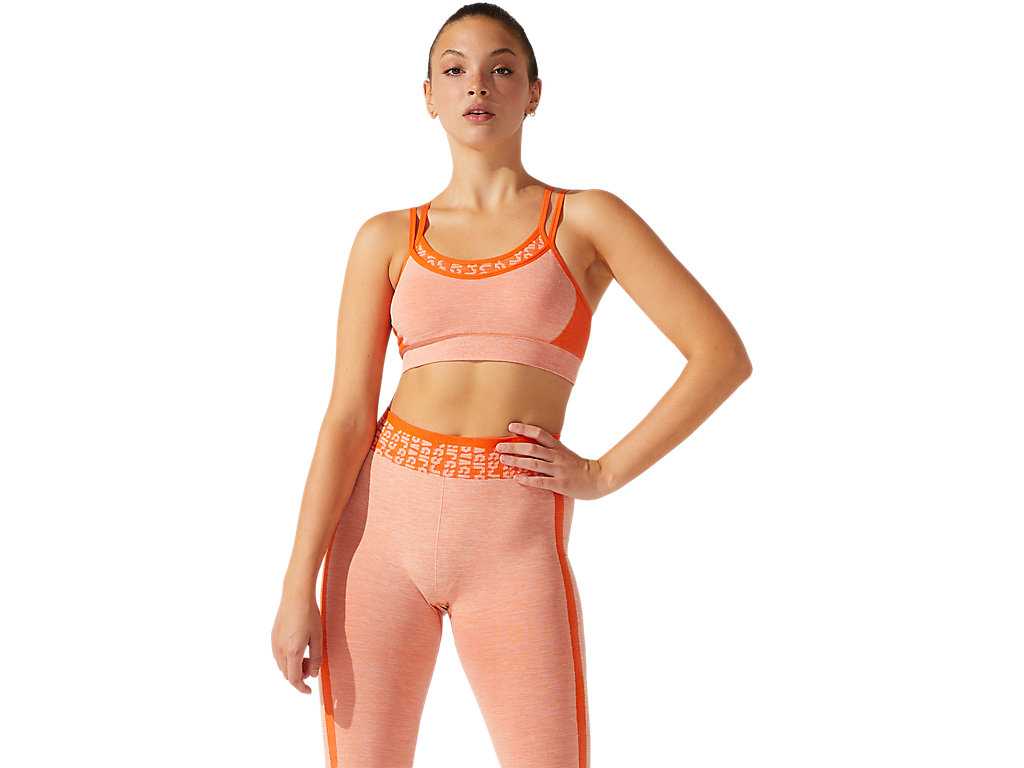 Staniki Sportowe Damskie Asics Cropped Logo Seamless Pomarańczowe Pomarańczowe Koralowe | 20685-FTQL