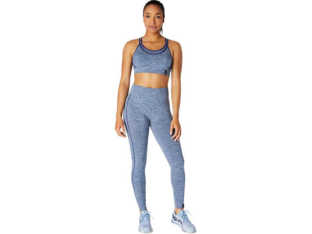 Staniki Sportowe Damskie Asics Reversible Seamless Niebieskie | 36758-NJIK